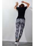 White and black sports leggings H006 - Online store - Boutique